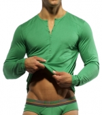 C-IN2 Flourite Green Long Sleeve Henley